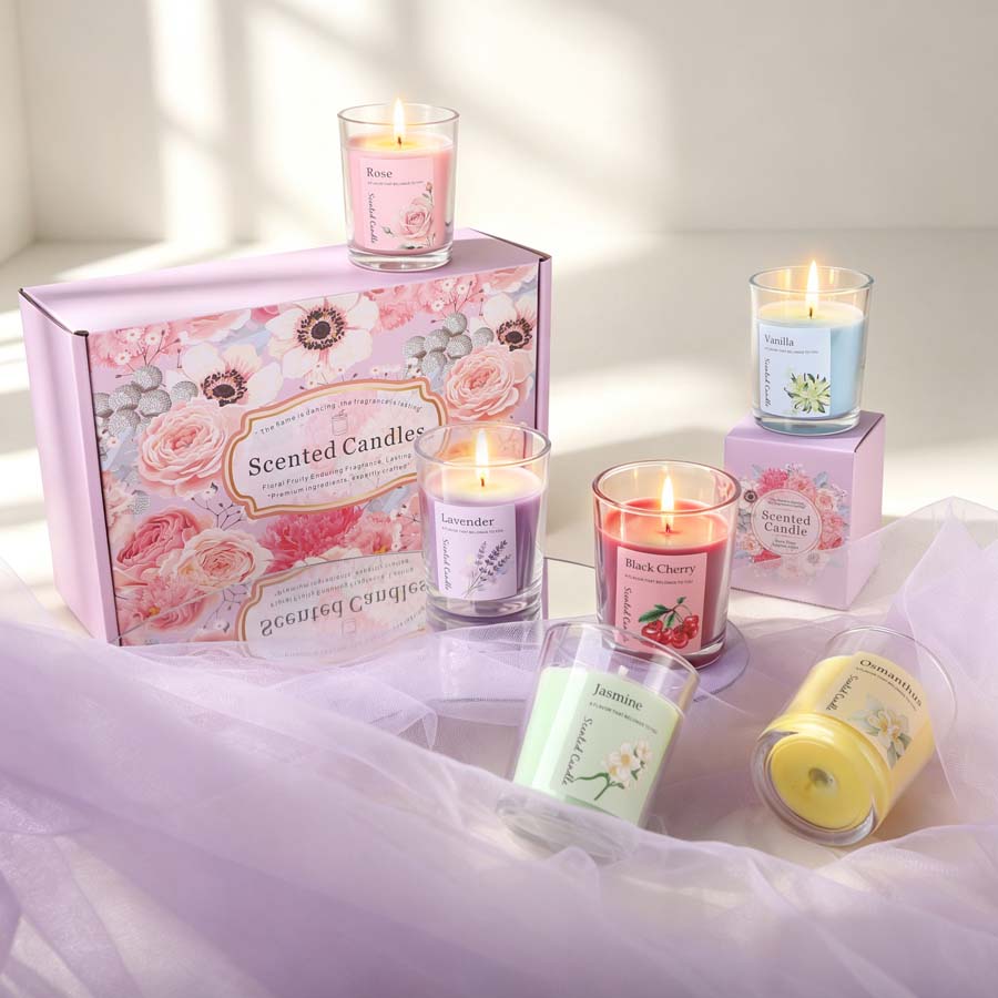 Home Fragrance Usa - مجموعة هدايا شموع معطرة للعلاج بالروائح،